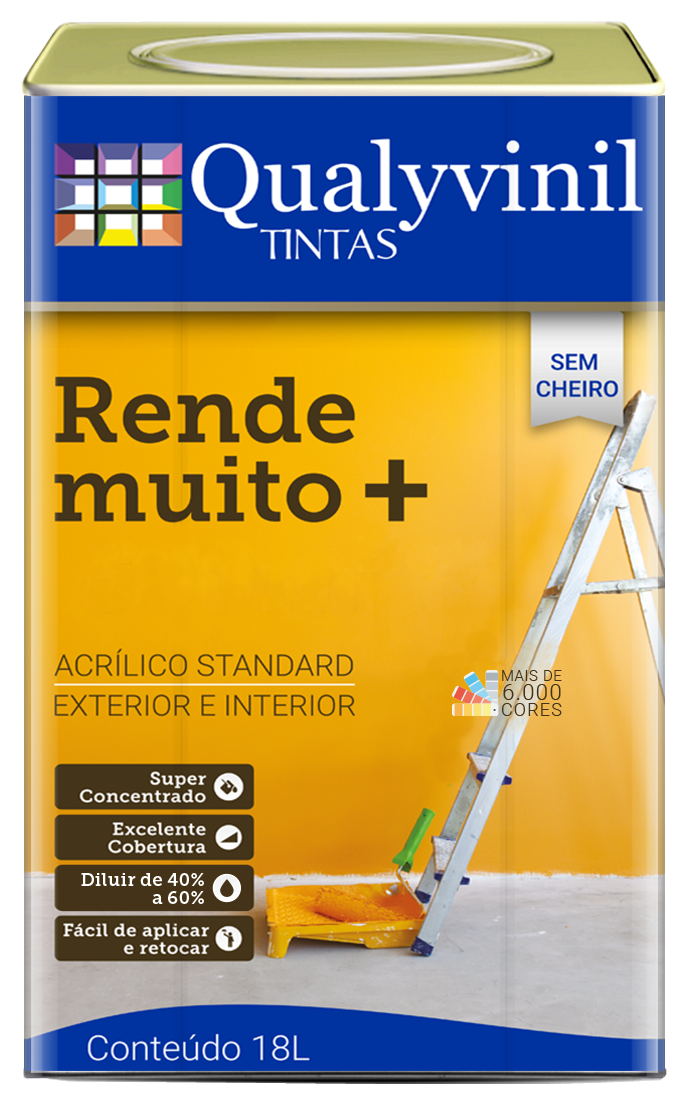 Tinta Rende Muito - Tinta Qualyvinil: Maior rendimento e economia